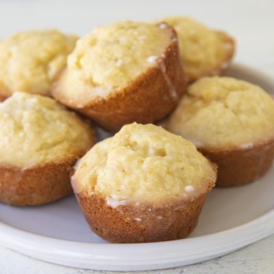 Orange Glazed Almond Muffins