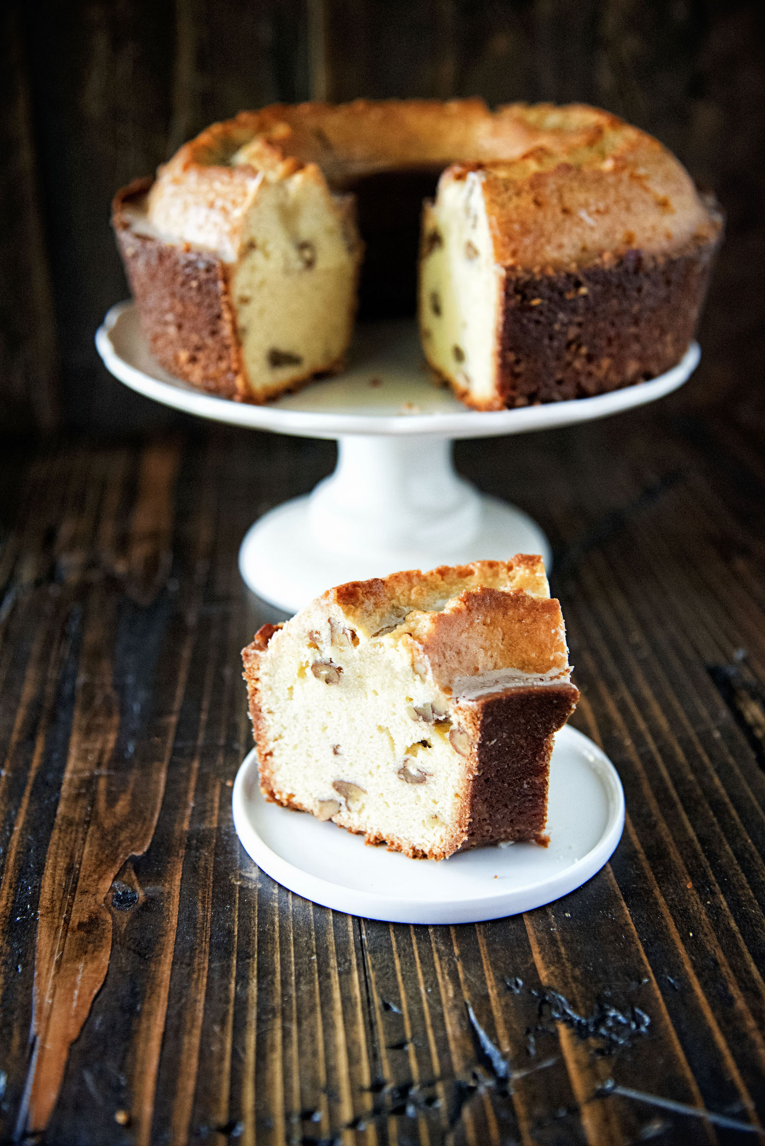 Maple Whiskey Pecan Pound Cake