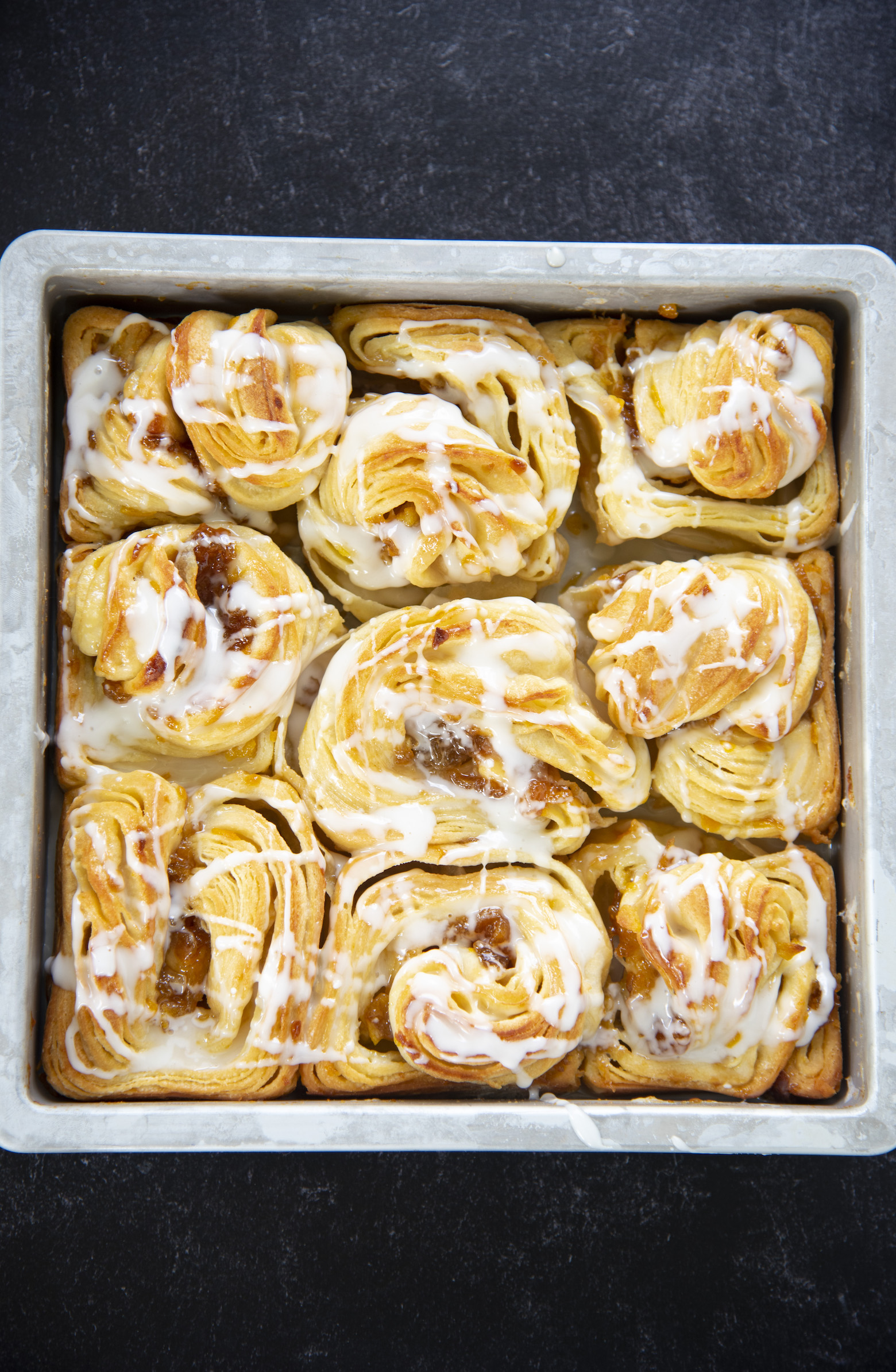 Peach Amaretto Laminated Brioche Buns