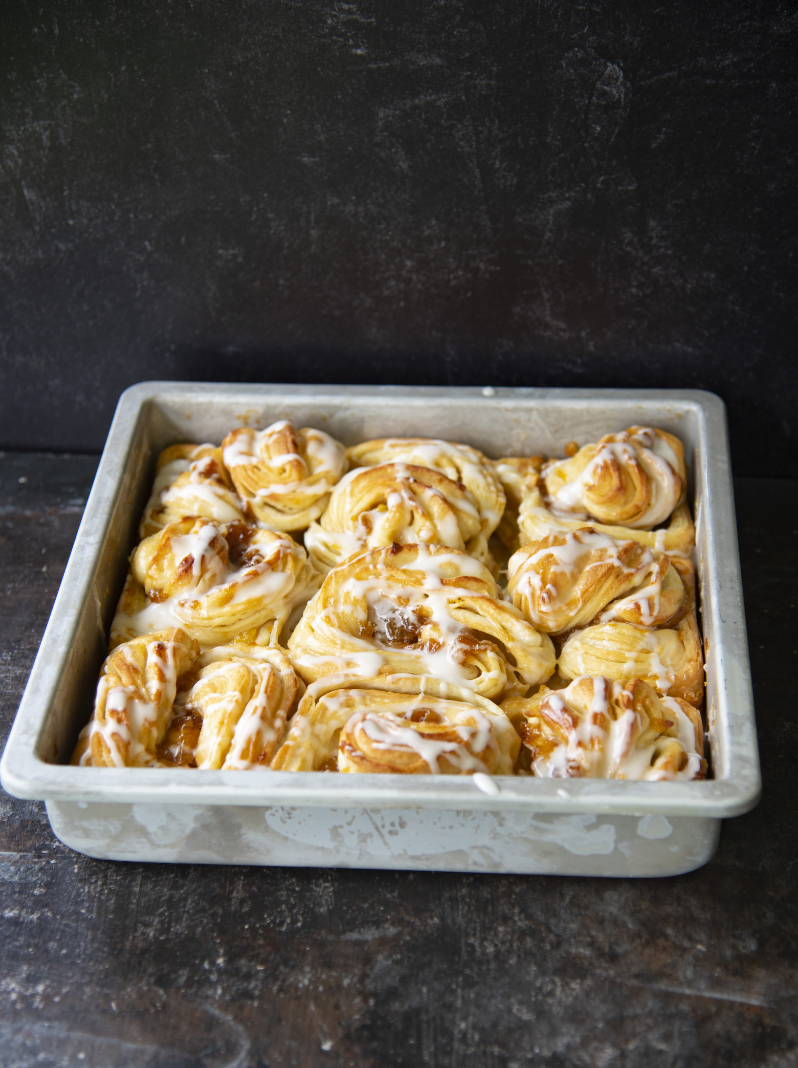 Peach Amaretto Laminated Brioche Buns