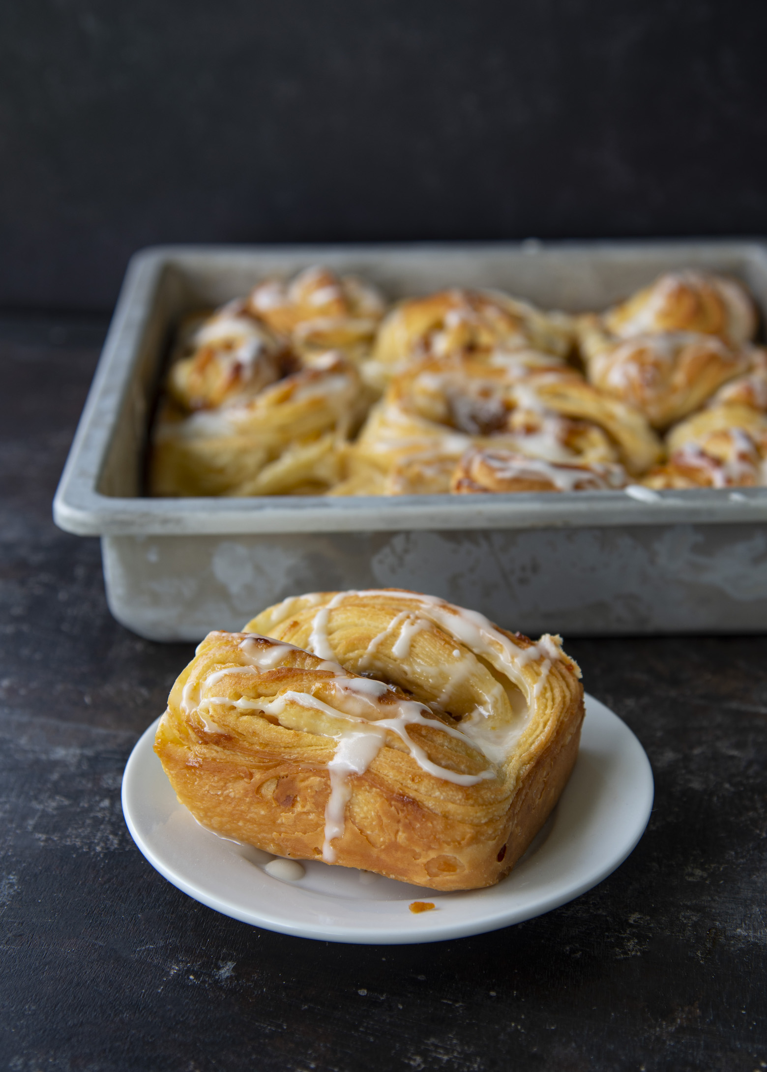 Peach Amaretto Laminated Brioche Buns