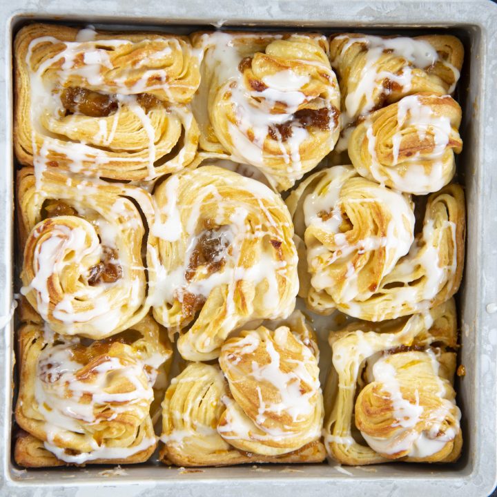 Peach Amaretto Laminated Brioche Buns