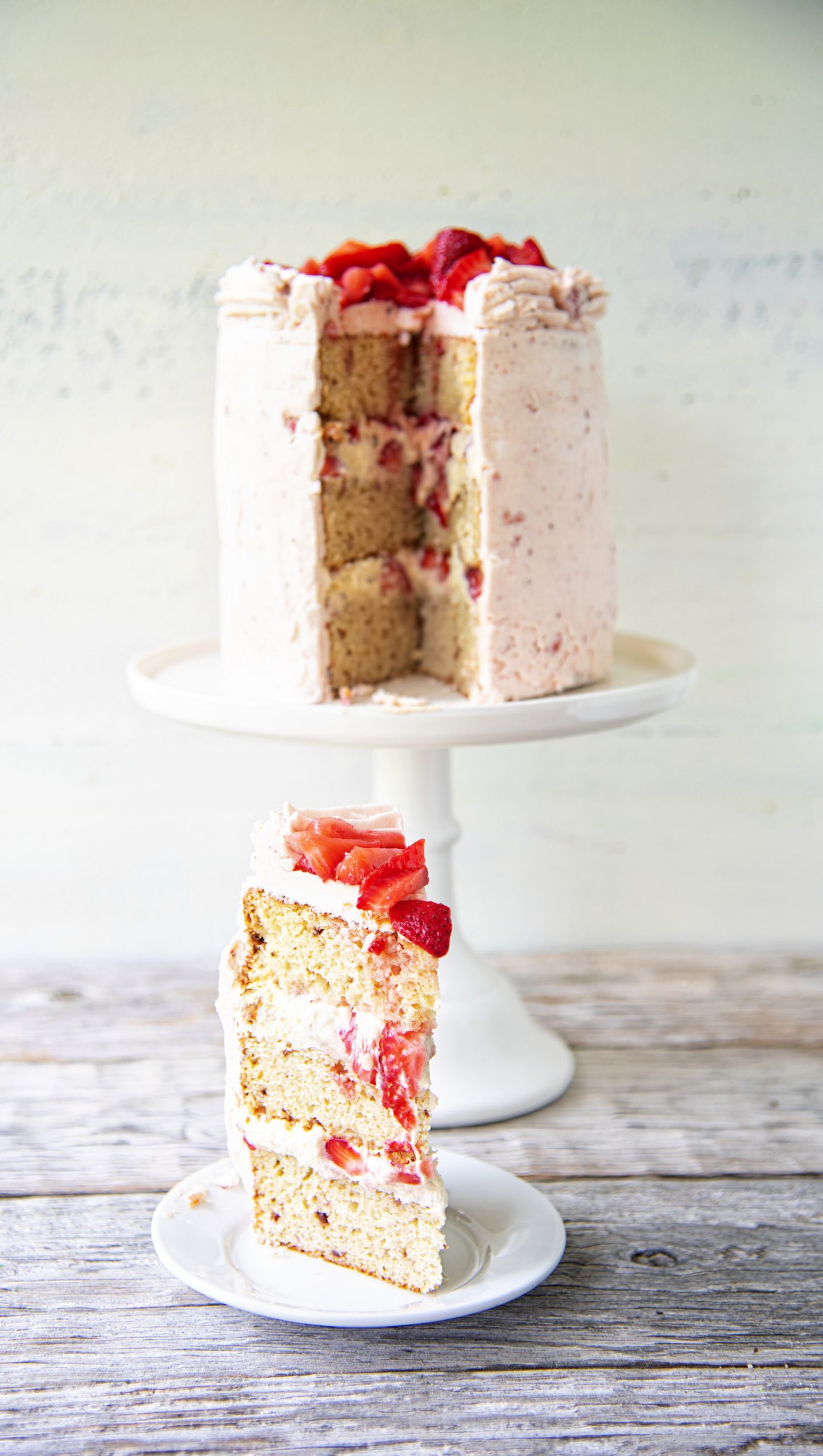 Strawberry Mascarpone Buttermilk Layer Cake