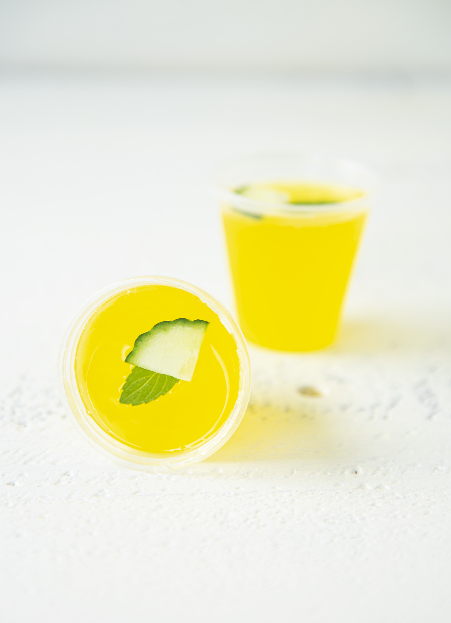 Cucumber Mint Lemonade Jell-O Shots 