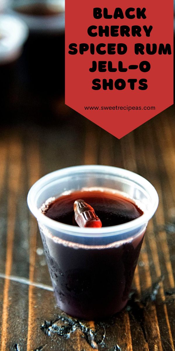 Black Cherry Spiced Rum Jell-O Shots