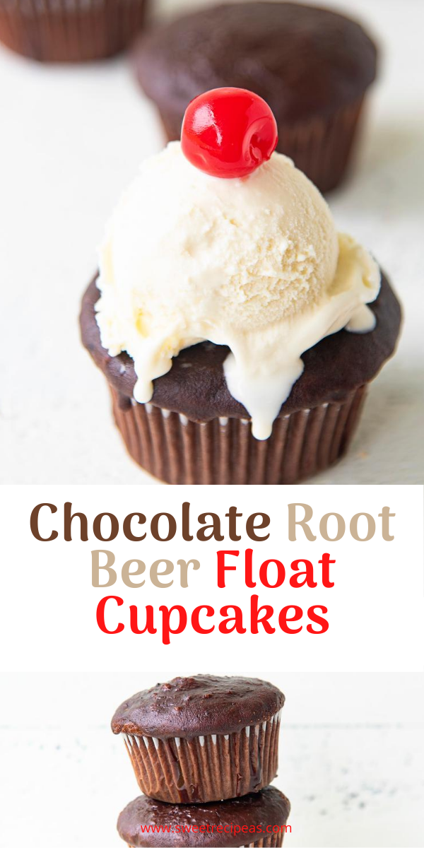 Chocolate Root Beer Float Cupcakes 