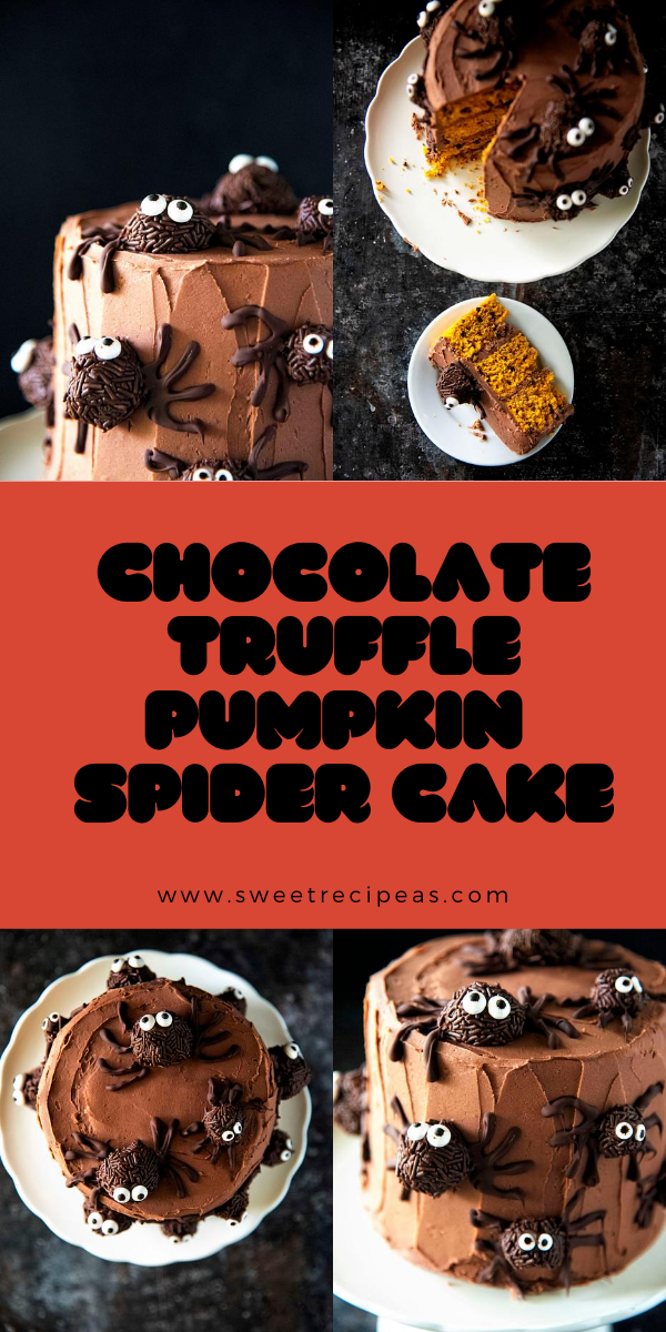 Chocolate Truffle Pumpkin Spider Cake