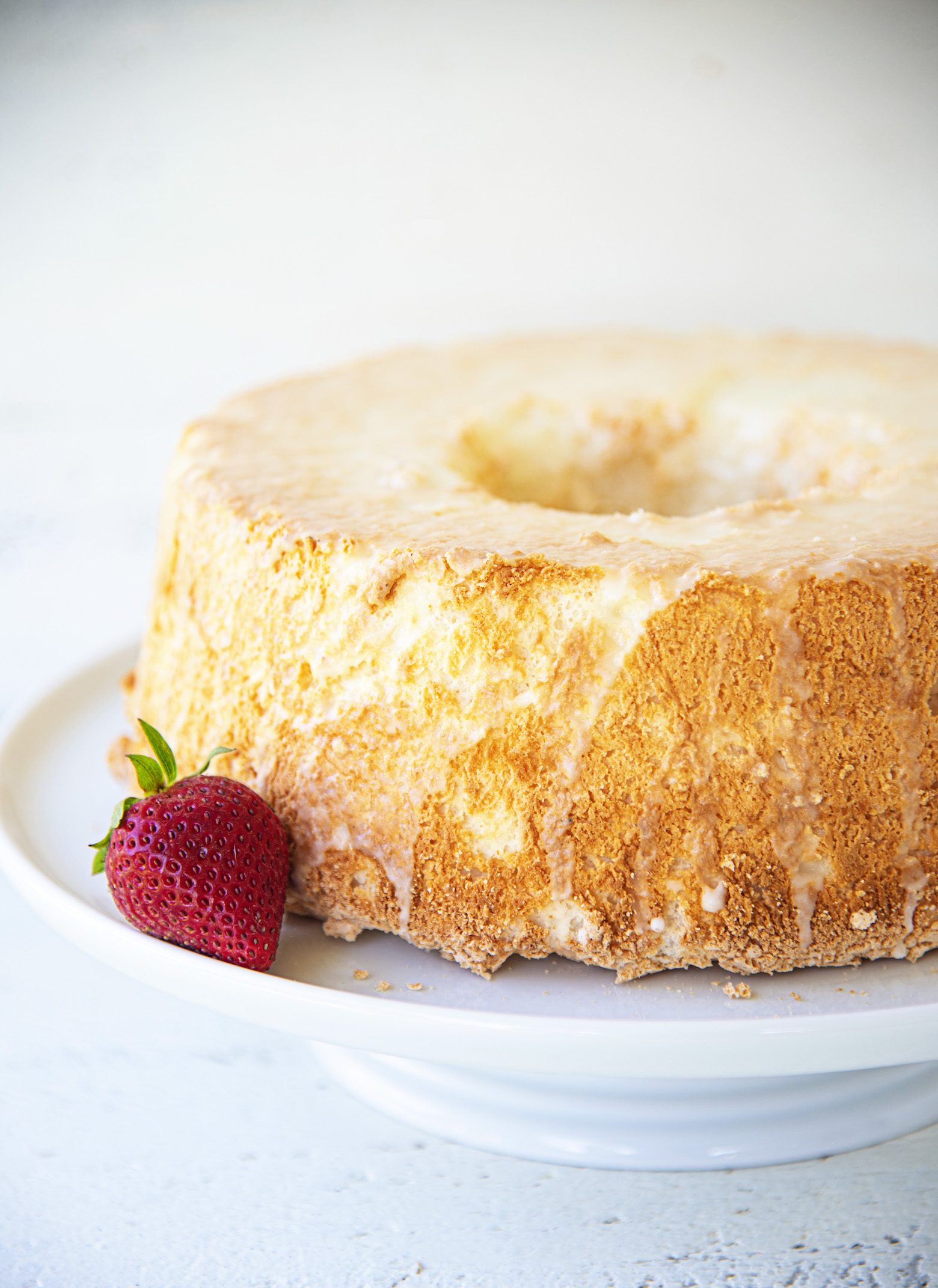 Side photo of full Key Lime Angel Food Cake