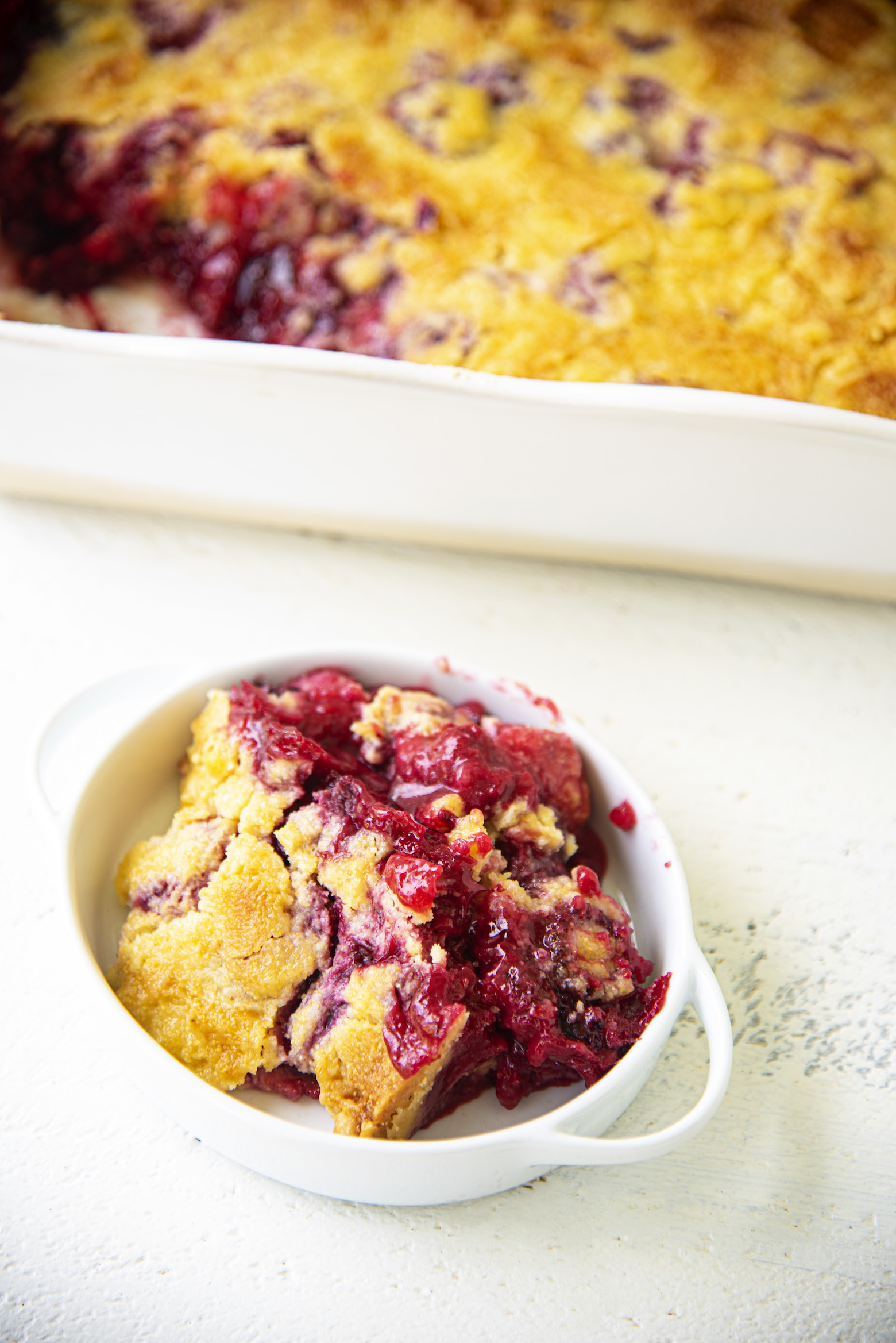 Mixed Berry Cornbread Dump Cake 