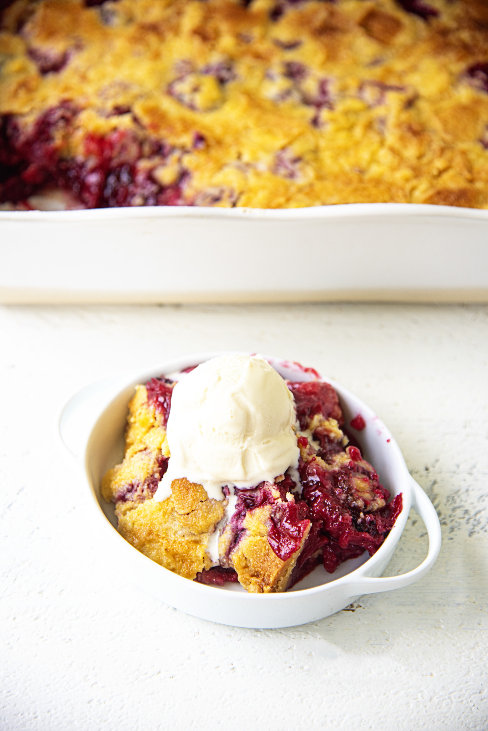 Mixed Berry Cornbread Dump Cake 