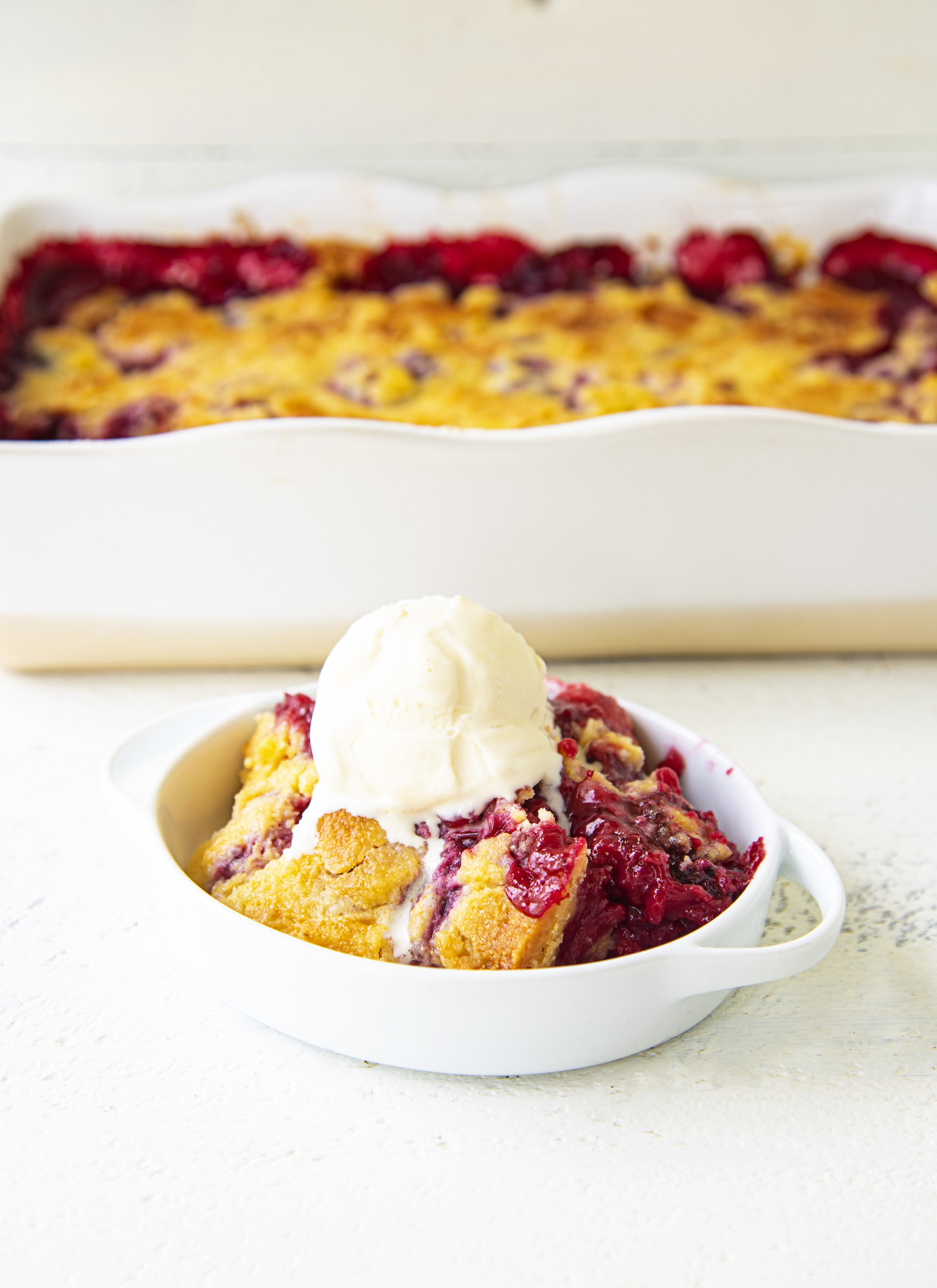 Mixed Berry Cornbread Dump Cake 