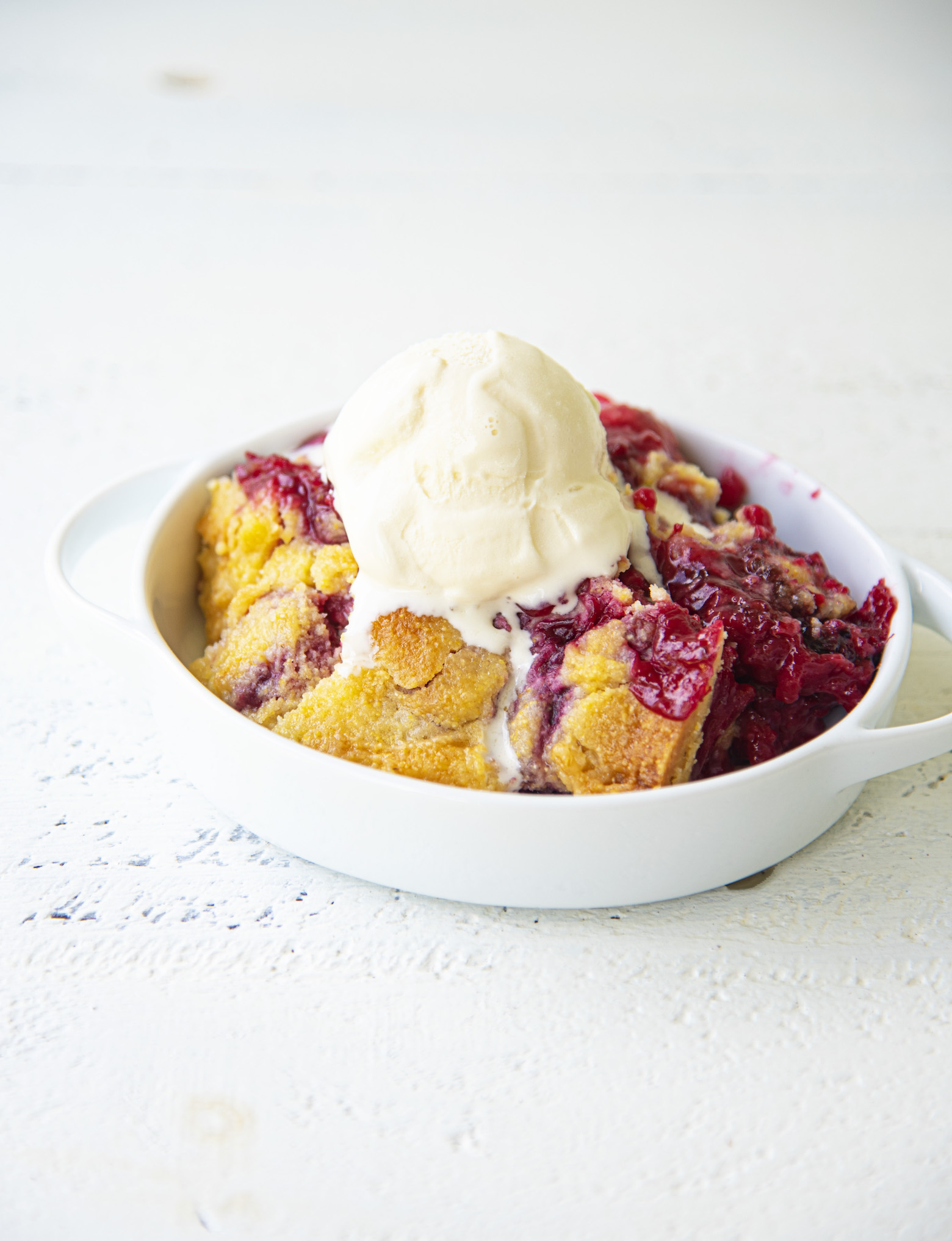 Mixed Berry Cornbread Dump Cake 