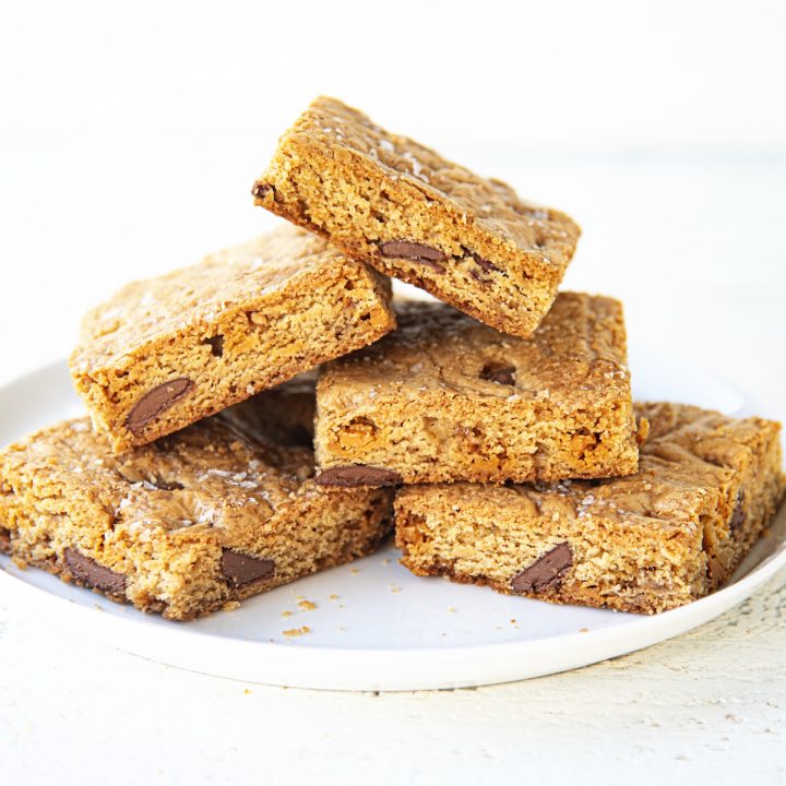 Salted Chocolate Chip Butterscotch Toffee Cookie Bars 