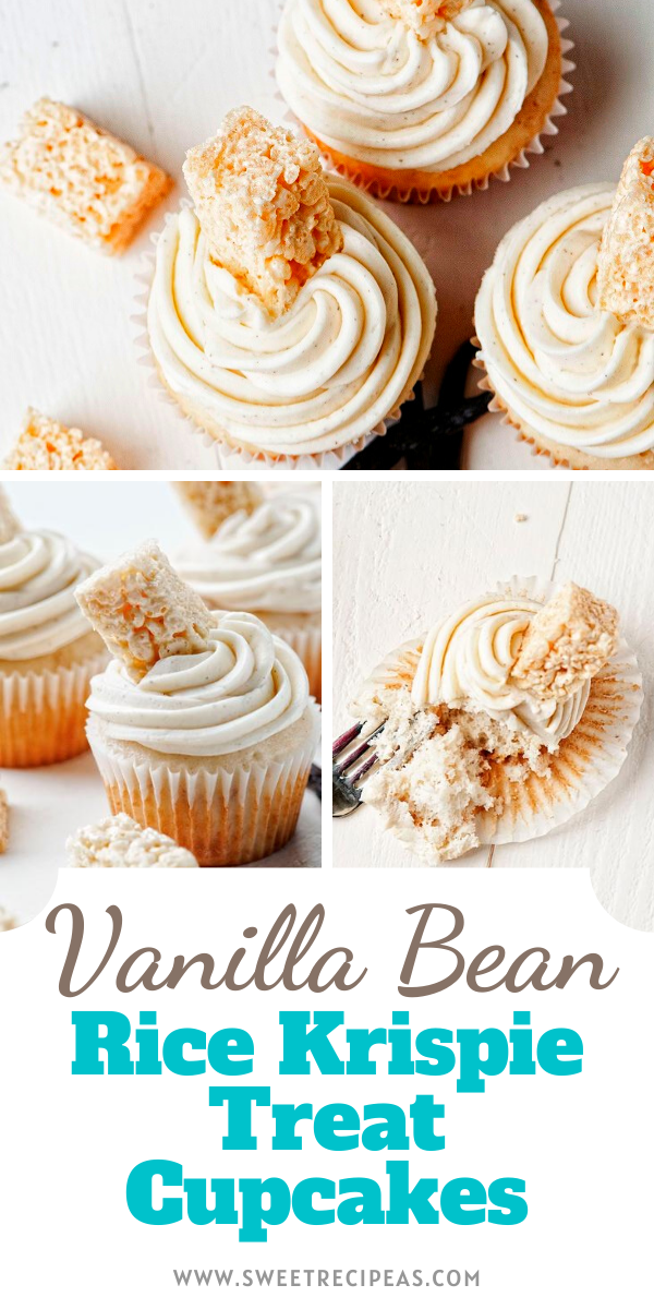 Vanilla Bean Rice Krispie Treat Cupcakes