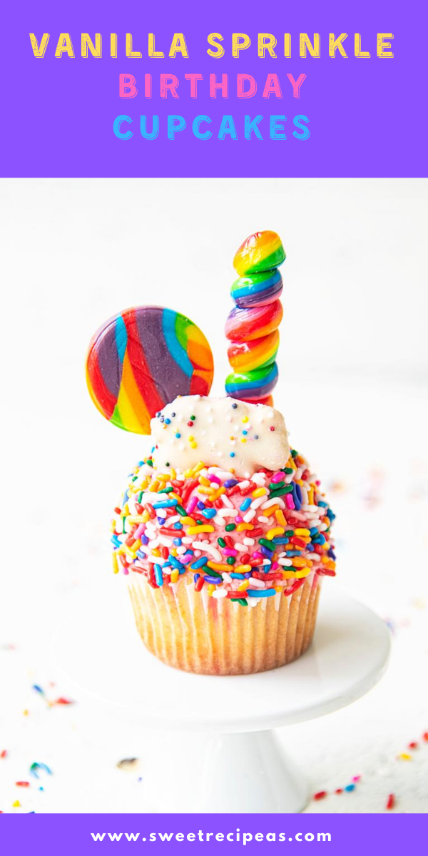 Vanilla Sprinkle Birthday Cupcakes 
