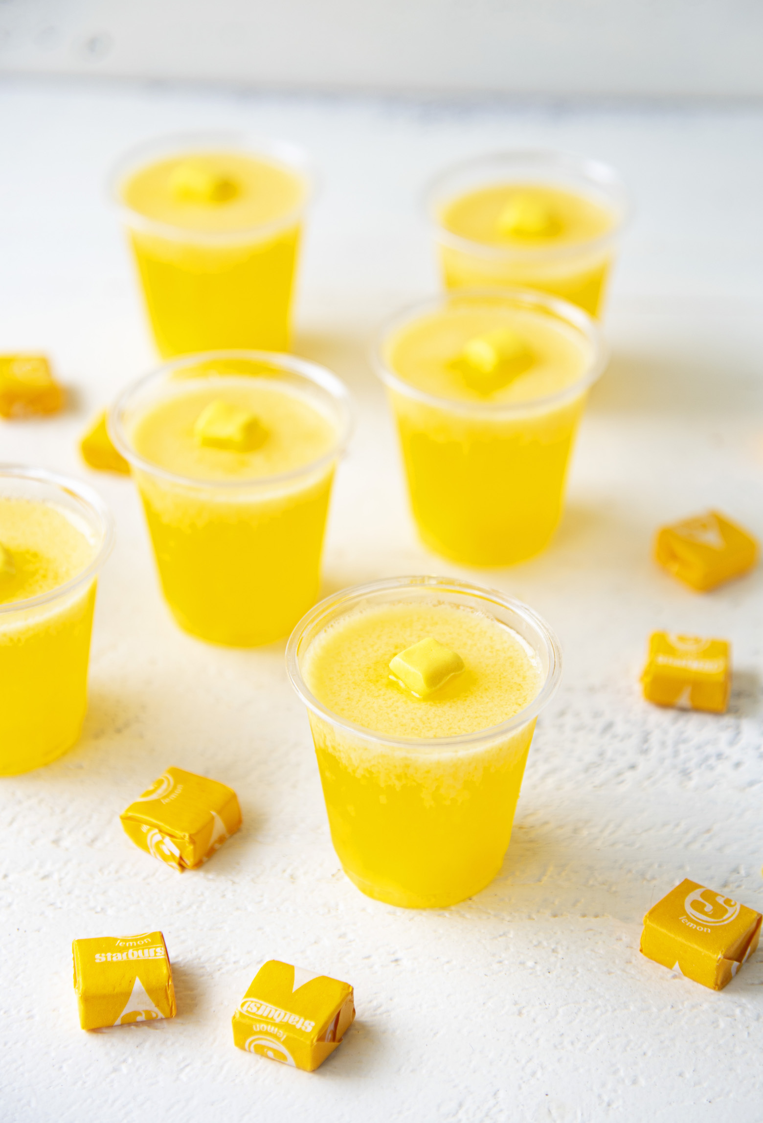 Yellow Starburst Jell-O Shots 