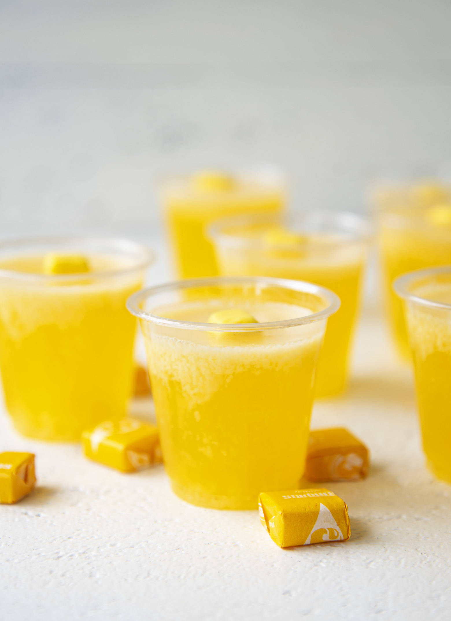 Yellow Starburst Jell-O Shots 