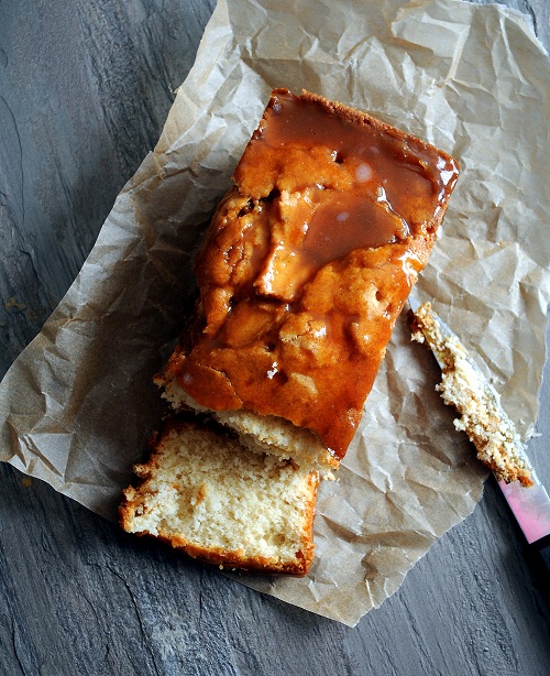 Apple Cider Caramel Glazed Pound Cake