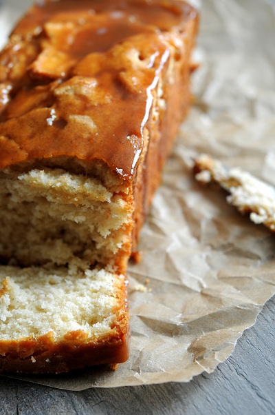 Apple Cider Caramel Glazed Pound Cake