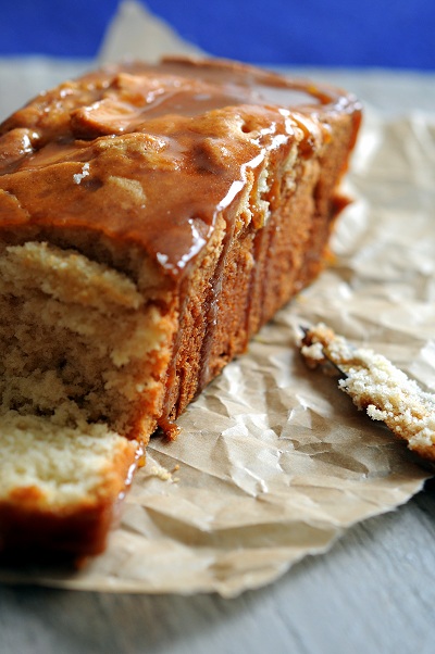 Apple Cider Caramel Glazed Pound Cake