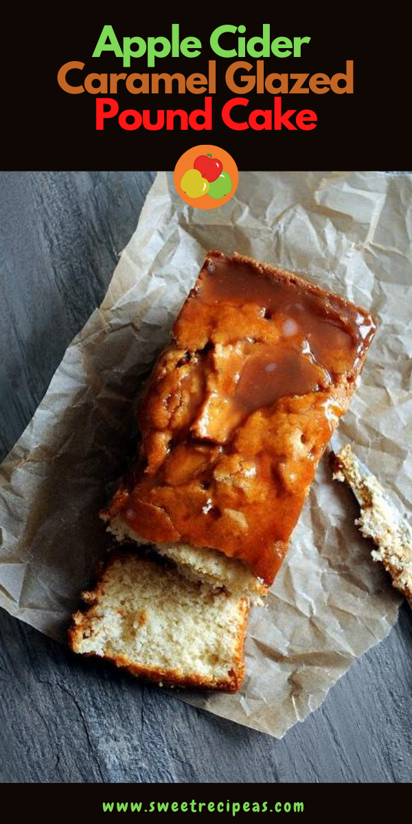 Apple Cider Caramel Glazed Pound Cake