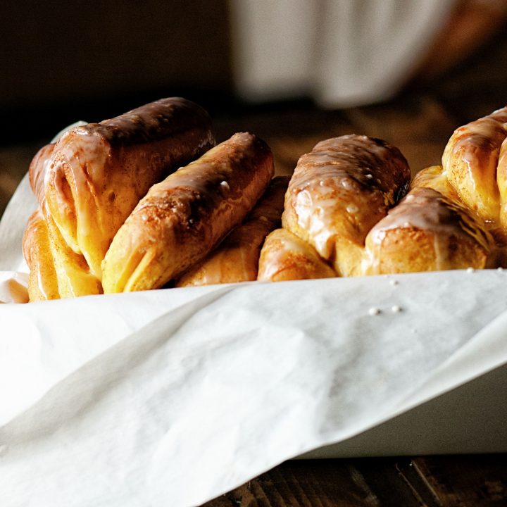 Apple Cider Whiskey Glazed Pumpkin Pull Apart Bread