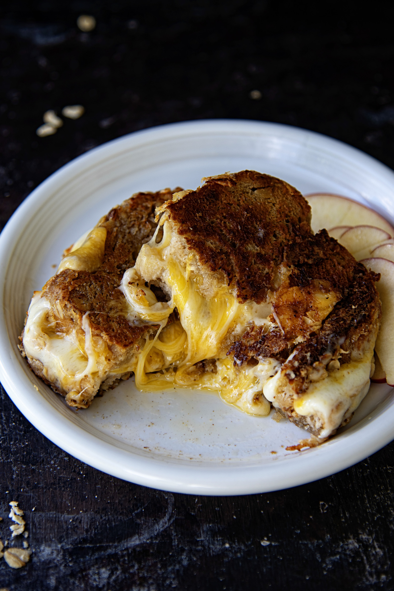 Grilled Cheese made with Apple Pecan Oatmeal Bread 