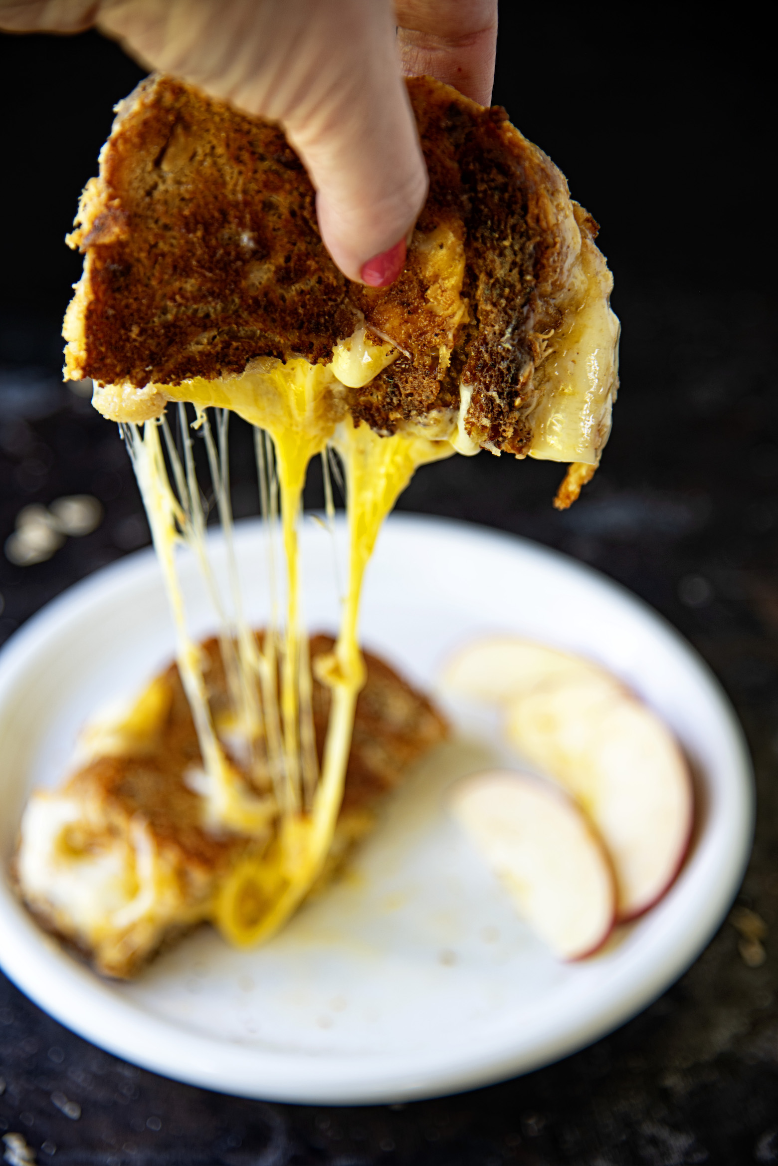 Grilled Cheese made with Apple Pecan Oatmeal Bread 