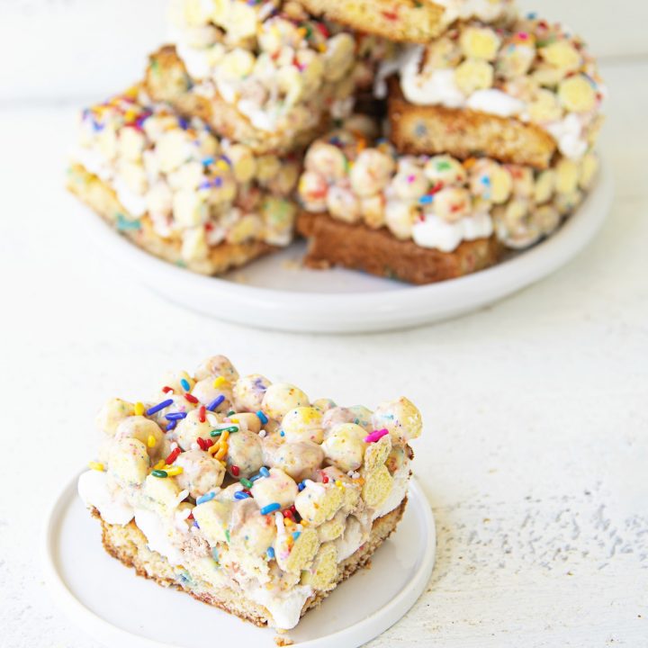 Birthday Cake Batter Cereal Blondies