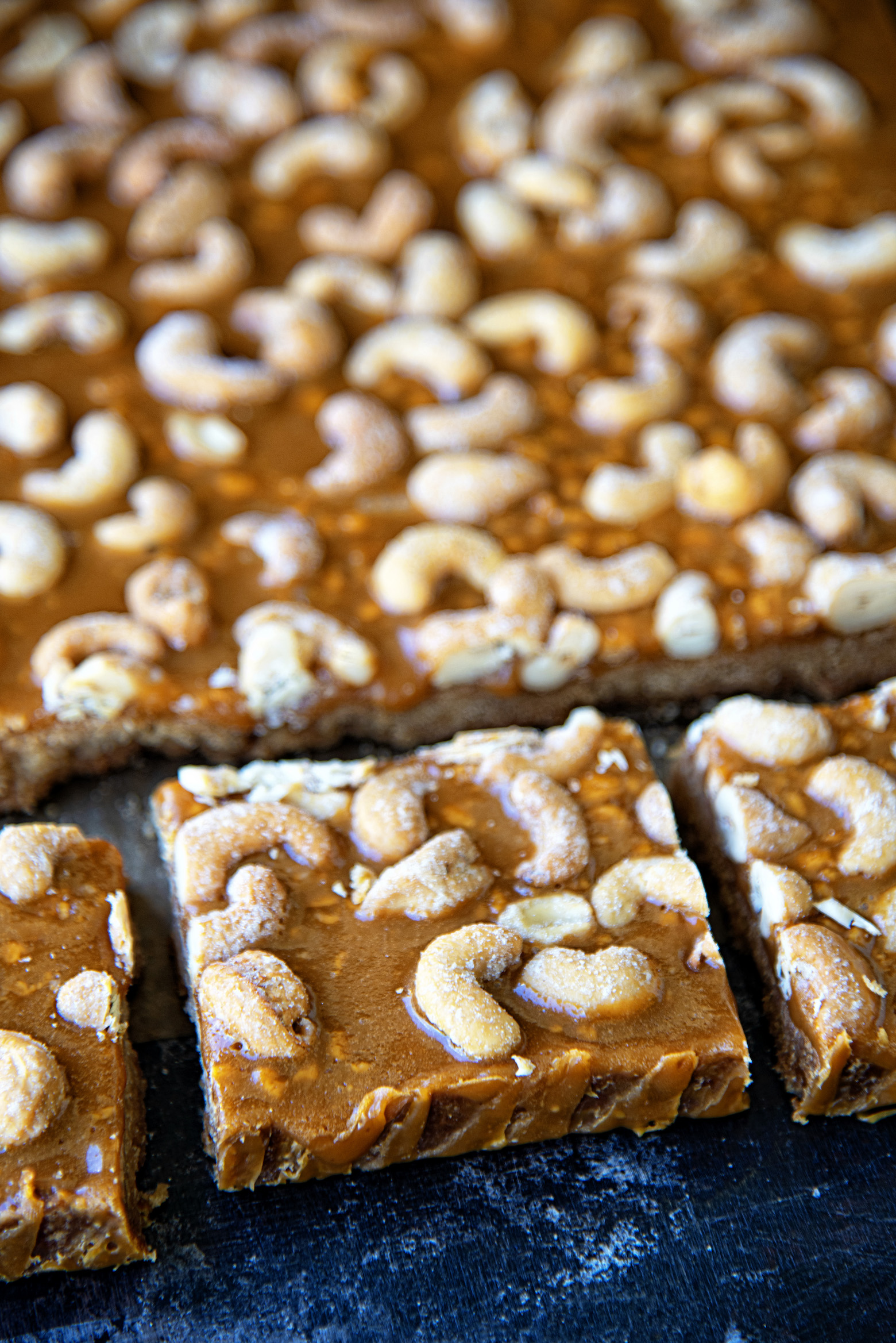 Butterscotch Honey Roasted Cashew Bars