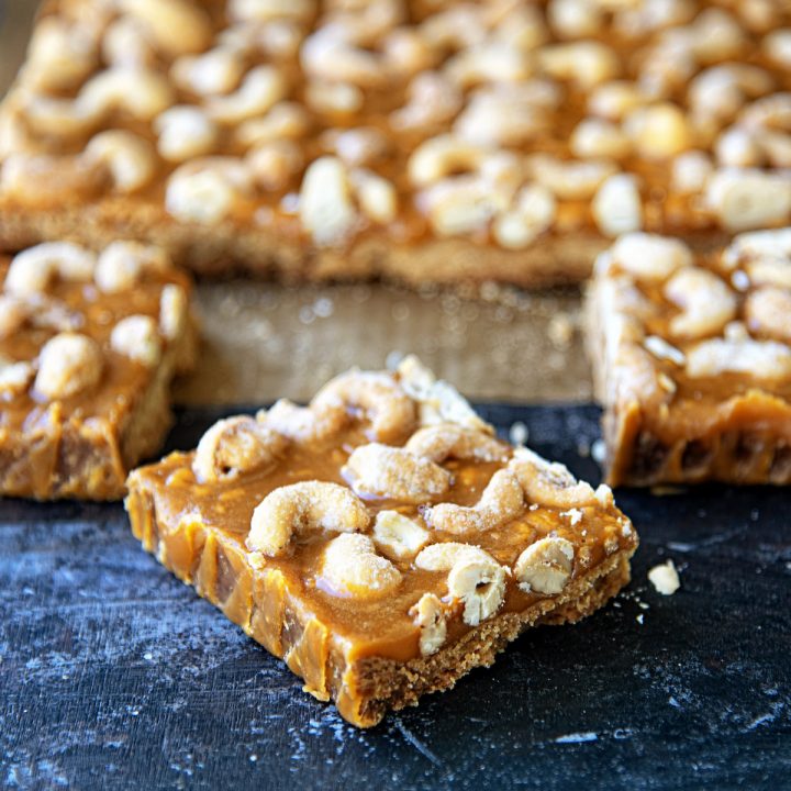 Butterscotch Honey Roasted Cashew Bars