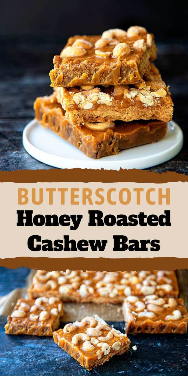 Butterscotch Honey Roasted Cashew Bars