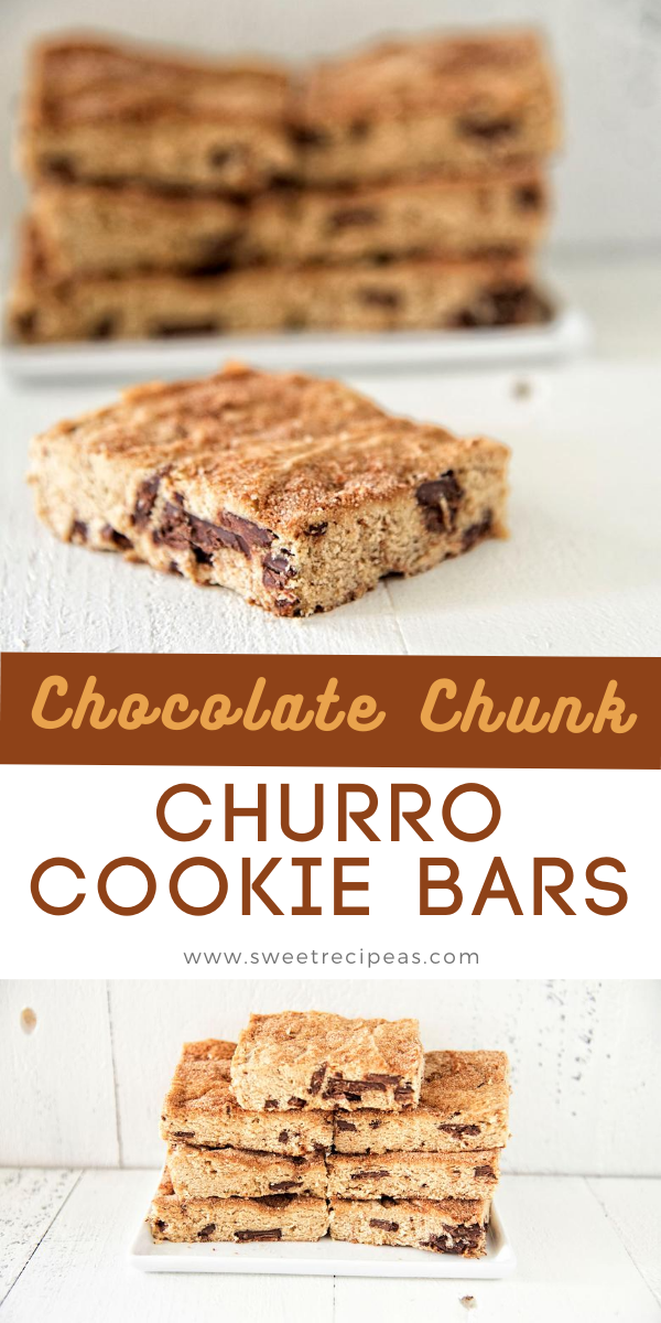 Chocolate Chunk Churro Cookie Bars