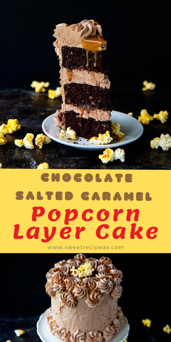 Chocolate Salted Caramel Popcorn Cake
