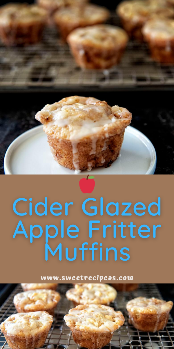 Cider Glazed Apple Fritter Muffins