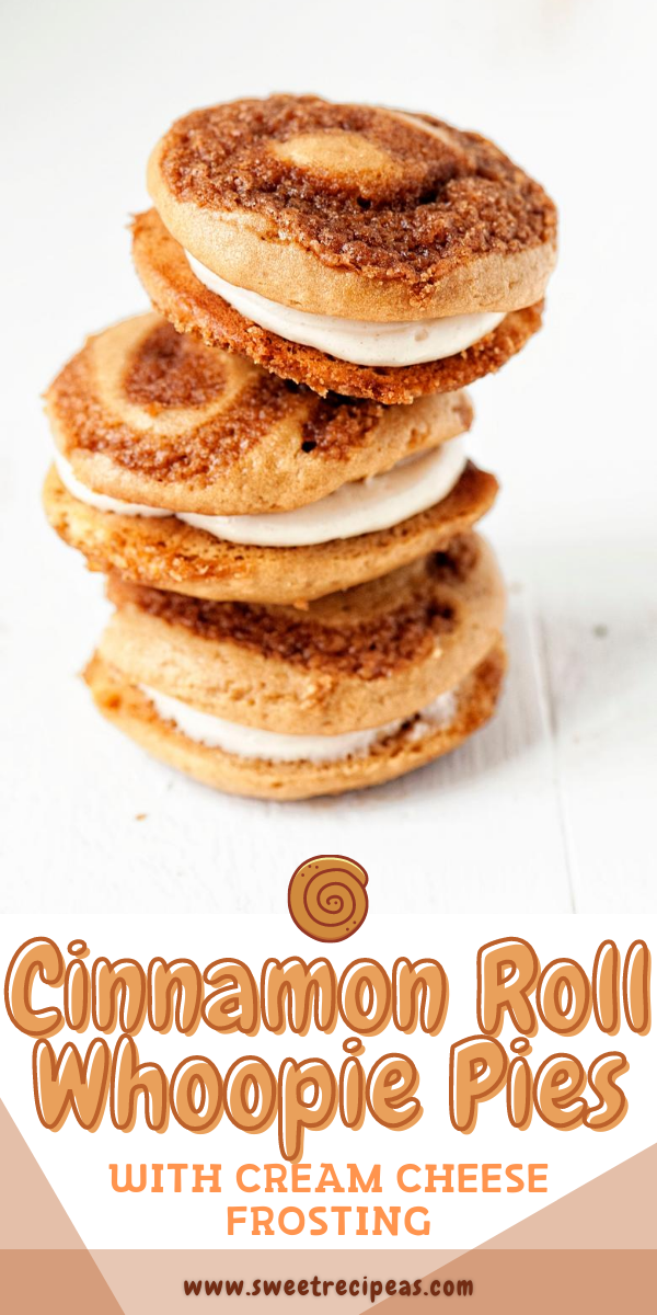 Cinnamon Roll Whoopie Pies with Cream Cheese Frosting