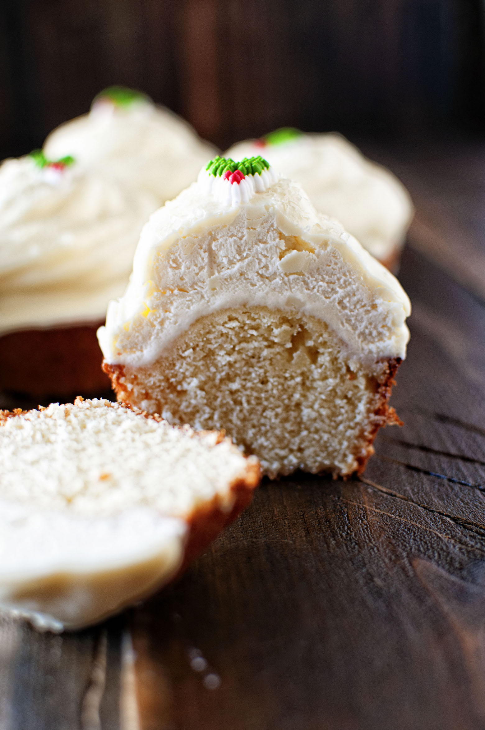 Eggnog Cupcakes with Spiced Rum Caramel Buttercream