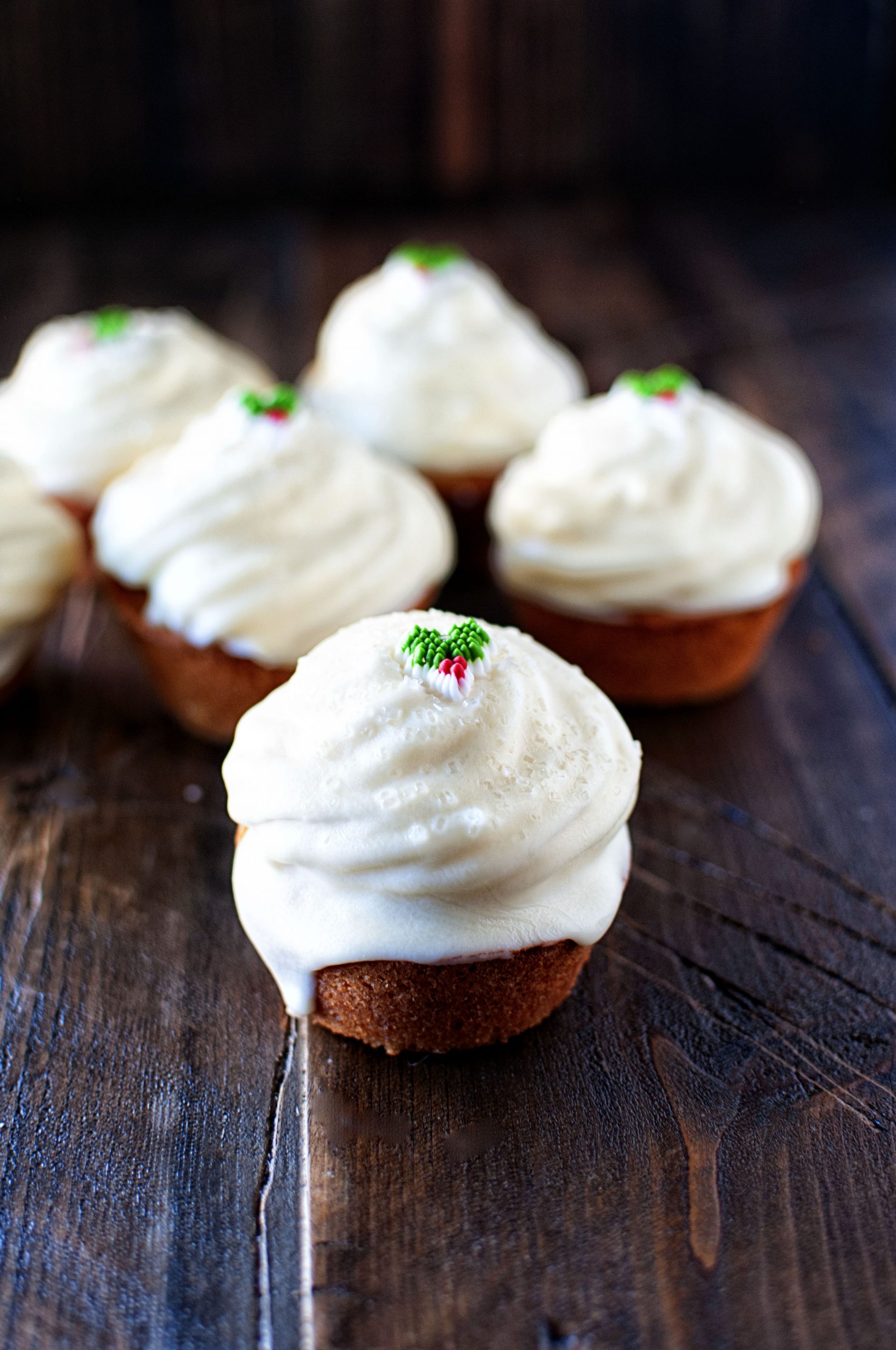 Eggnog Cupcakes with Spiced Rum Caramel Buttercream