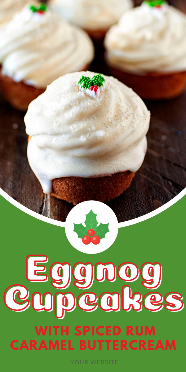 Eggnog Cupcake with Spiced Rum Caramel Buttercream