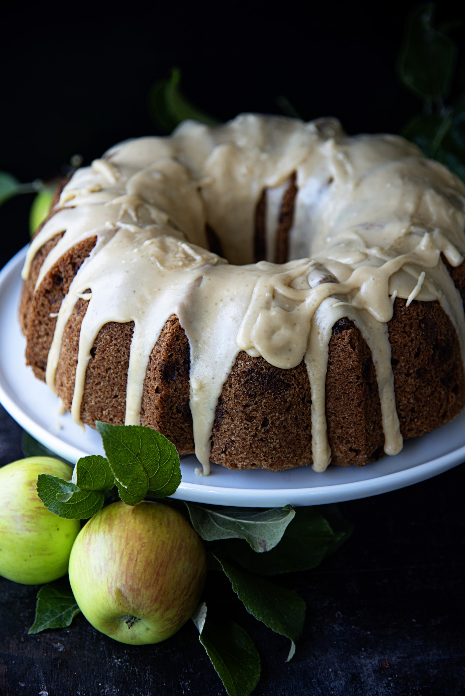 Glazed Pecan Butterscotch Apple Cake