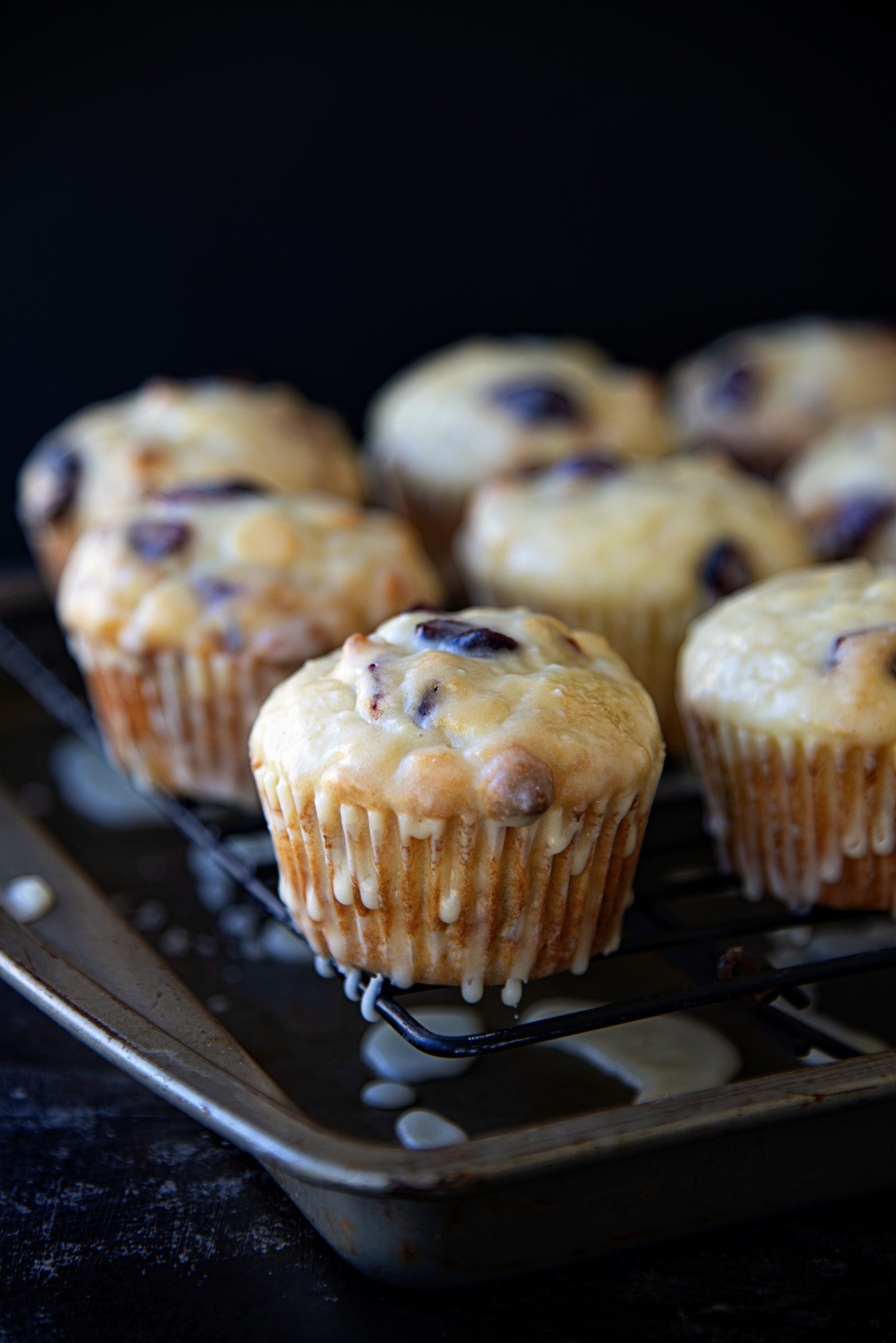 Orange Cranberry White Chocolate Walnut Muffins 