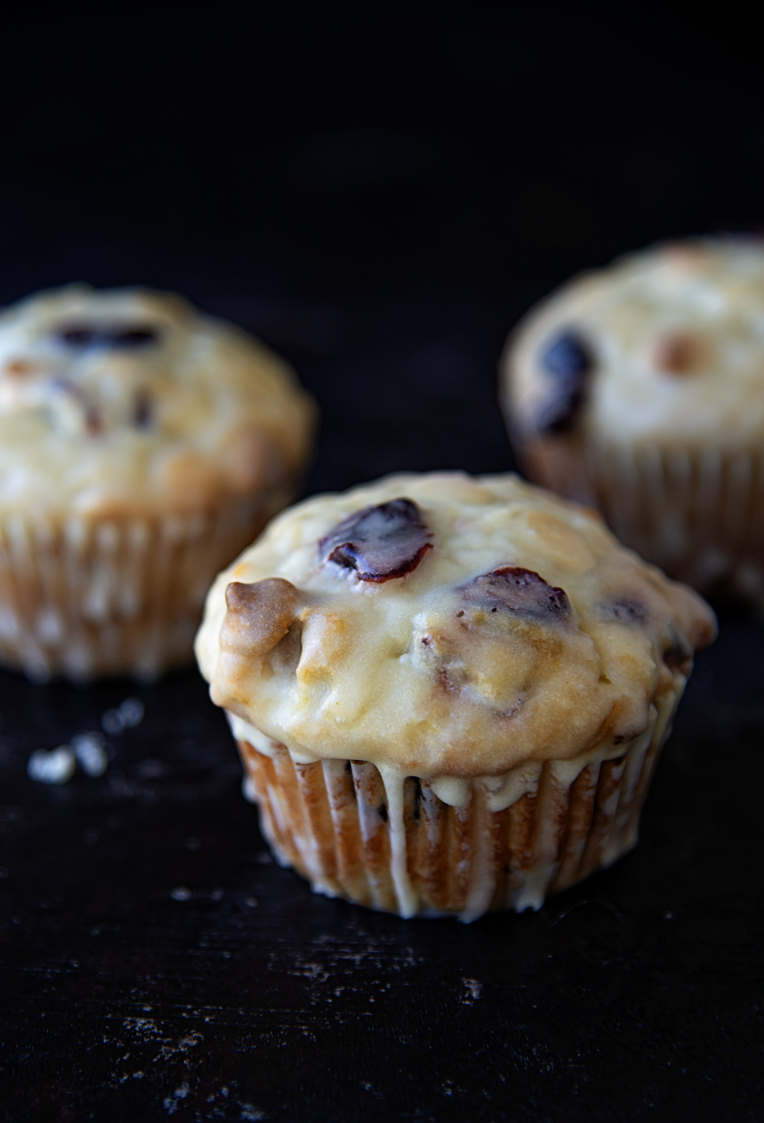 Orange Cranberry White Chocolate Walnut Muffins