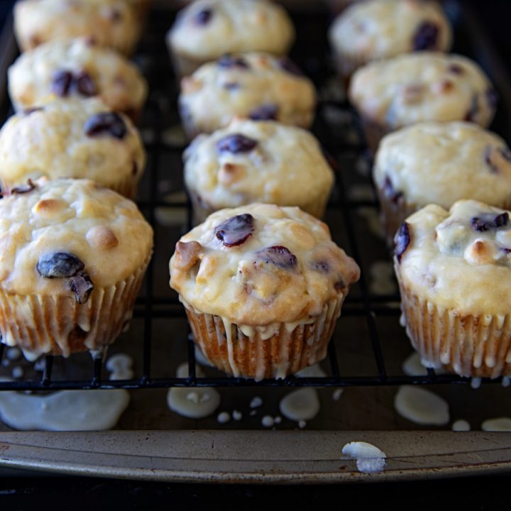 Orange Cranberry White Chocolate Walnut Muffins