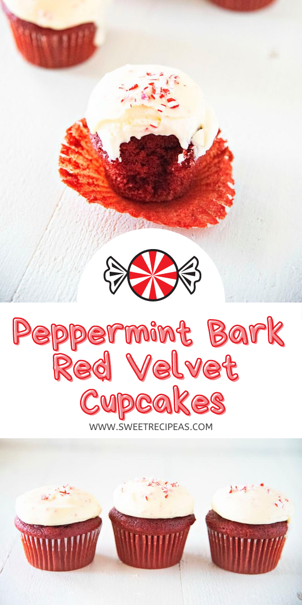 Peppermint Bark Red Velvet Cupcakes