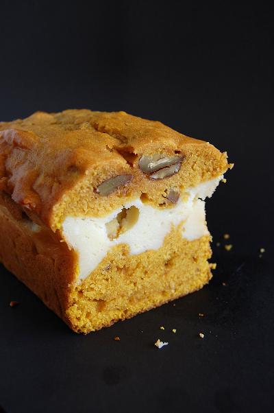 Pumpkin Spice Bread with Maple Cheesecake Layer