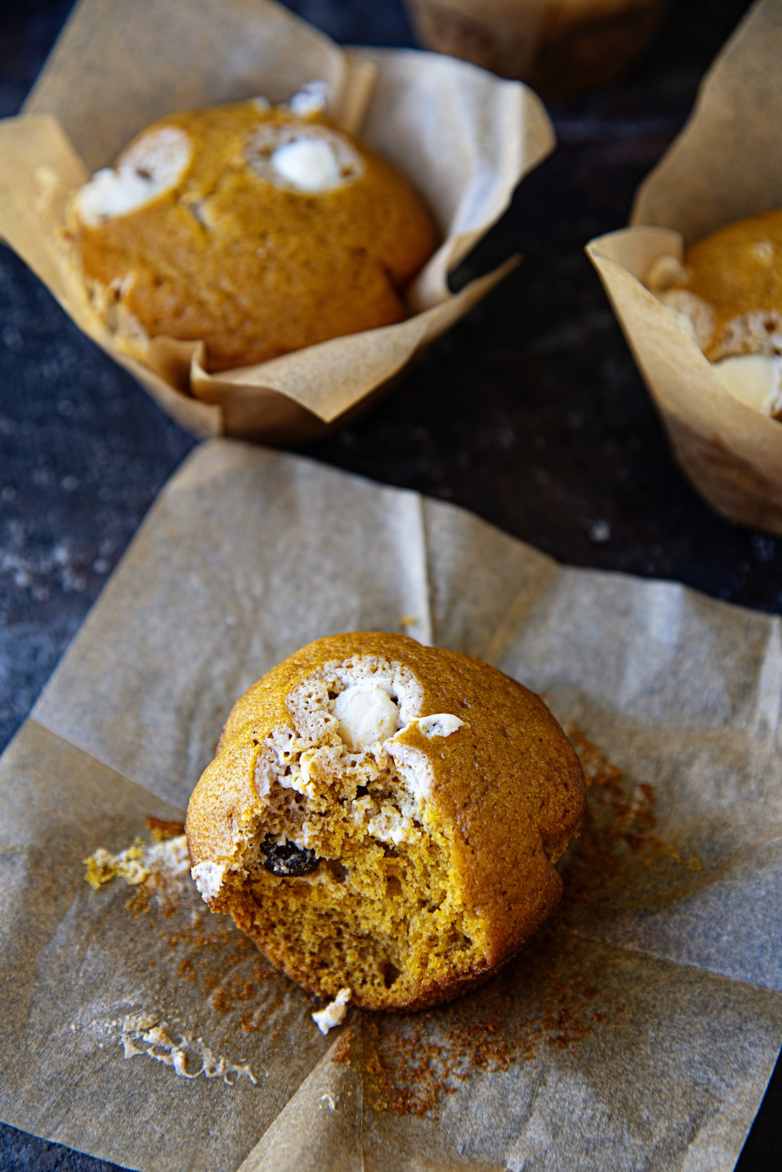 Pumpkin Spice Yogurt Raisin Muffins