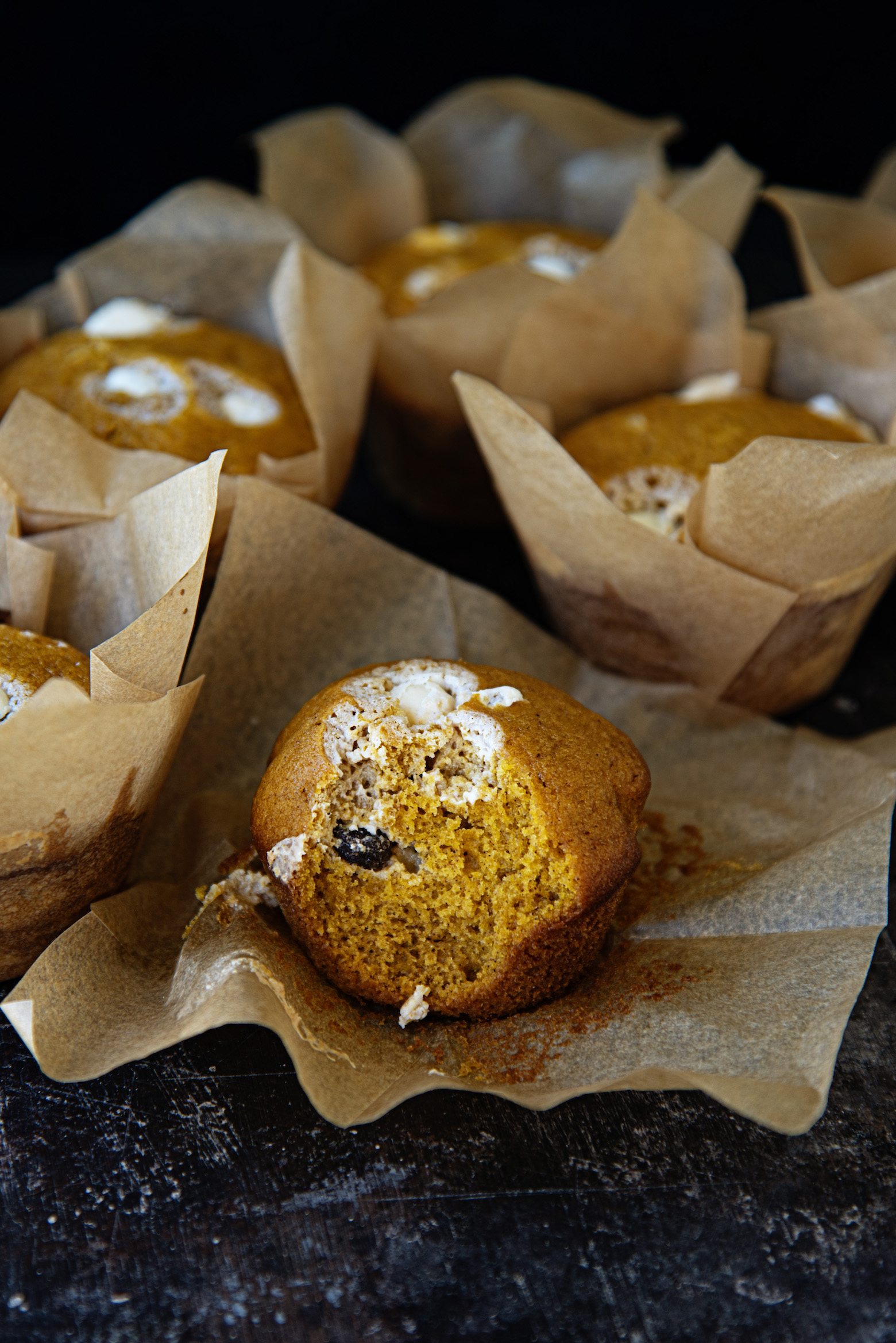 Pumpkin Spice Yogurt Raisin Muffins