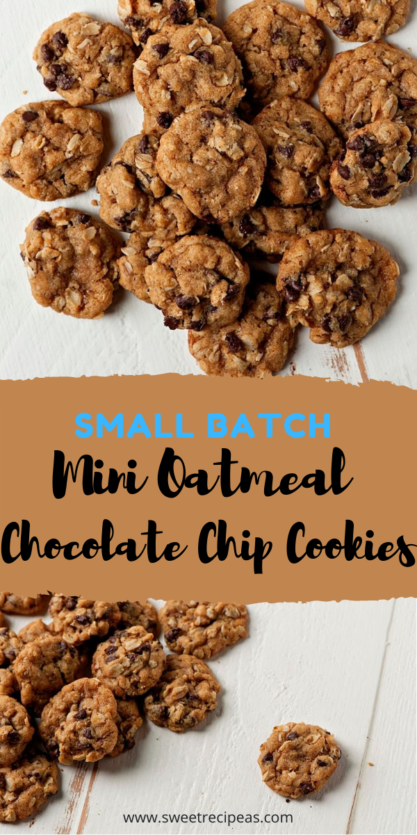 Small Batch Mini Oatmeal Chocolate Chip Cookies