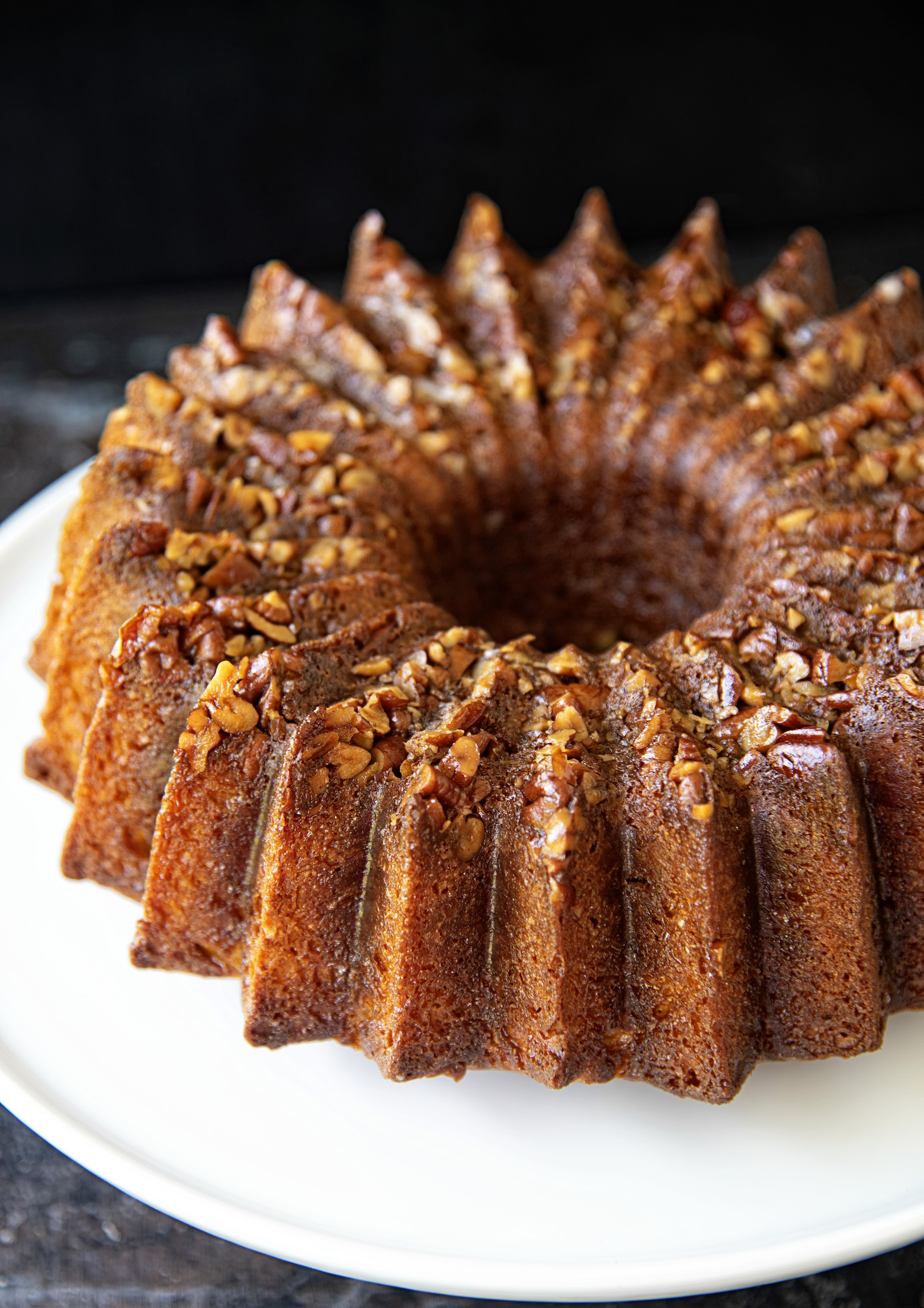 Spiced Rum Pumpkin Pecan Cake