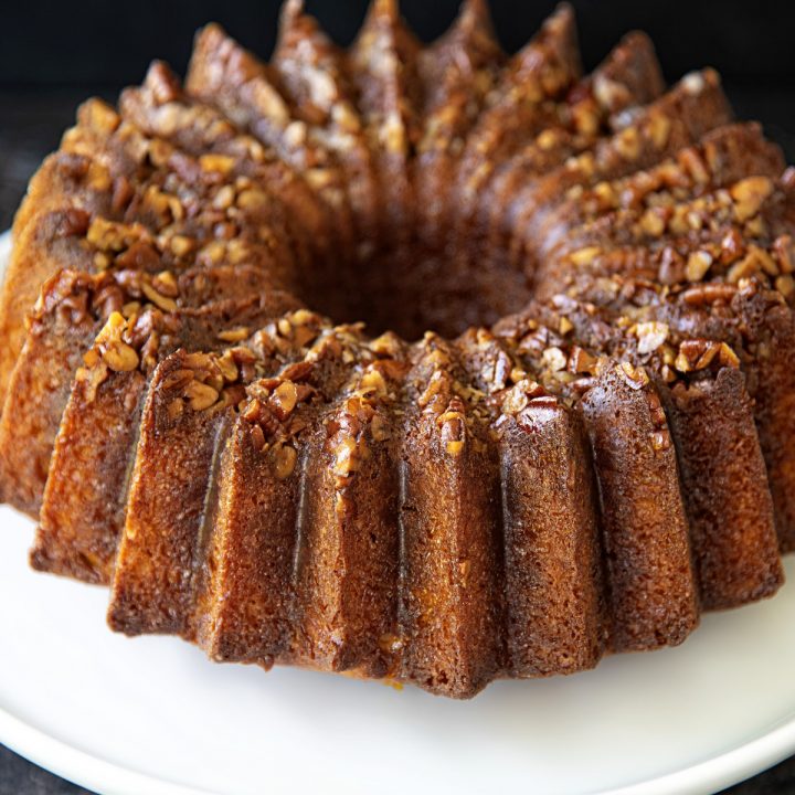 Spiced Rum Pumpkin Pecan Cake